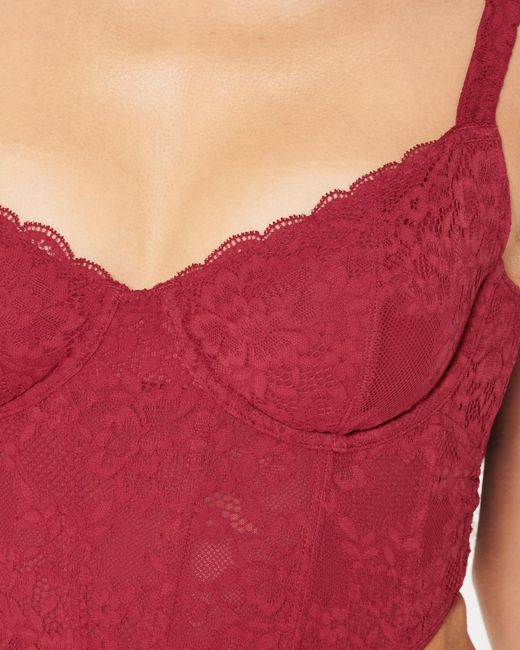 Hollister Red Gilly Hicks Lace Bustier