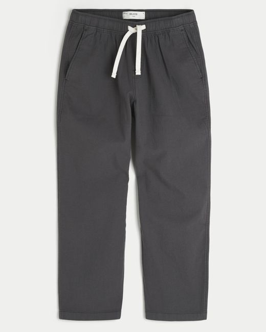 Hollister Gray Linen-blend Loose Pull-on Pants for men