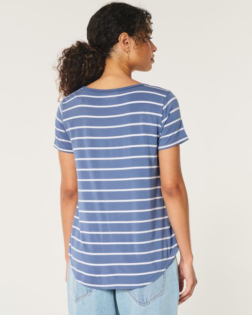 Hollister Blue Easy Icon V-neck T-shirt