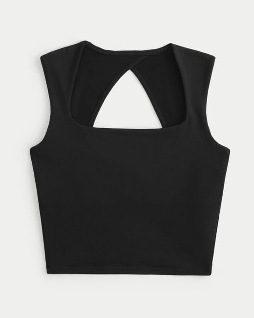 Hollister Black Soft Stretch Seamless Fabric Open Back Top