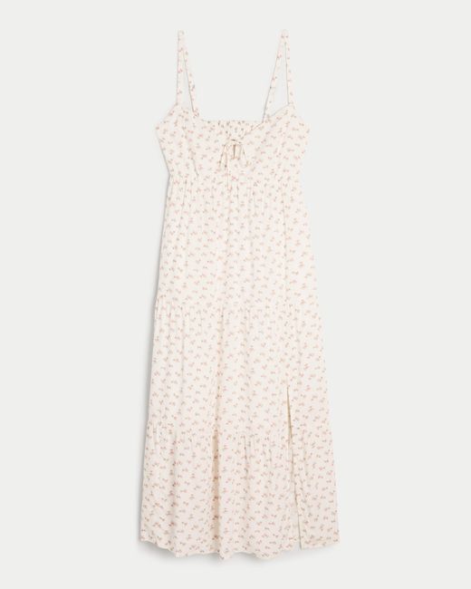 Hollister Natural Babydoll Midi Dress