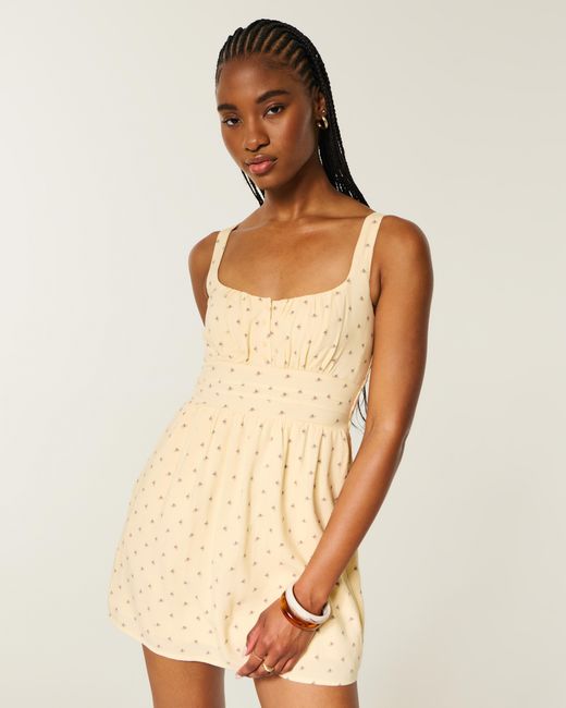 Hollister Natural Scoop Babydoll Mini Dress