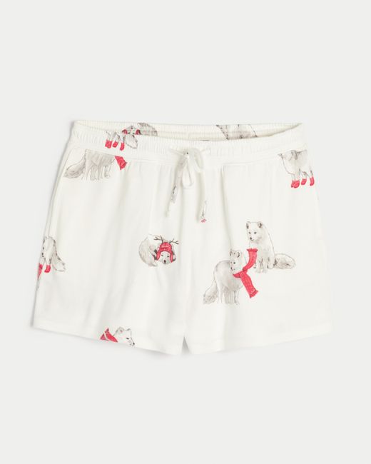 Hollister White Gilly Hicks Kuschelige Pyjama-Shorts