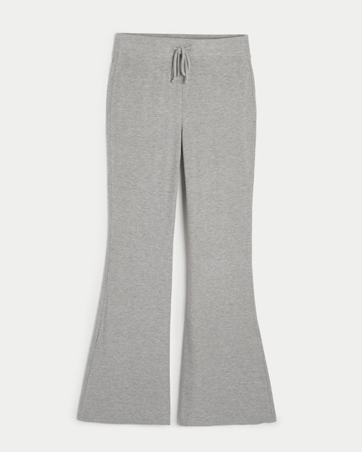Hollister Gilly Hicks Jersey Rib Flare Pants in Grey