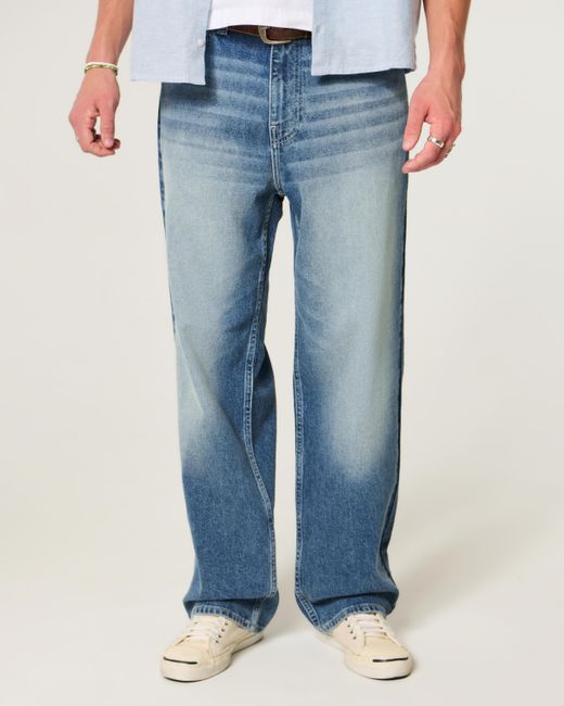 Hollister Blue Indigo Baggy Jeans for men
