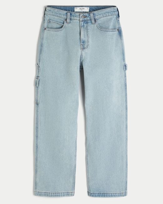 Hollister Blue Light Wash Baggy Painter Jeans for men