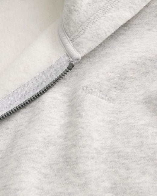Hollister White Boxy Zip-up Hoodie for men