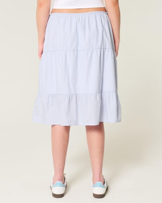 Hollister Blue Poplin Midi Skirt