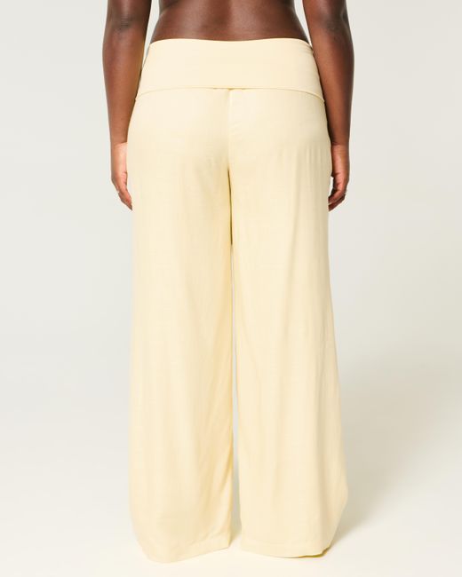 Hollister Natural Super-Baggy-Hose mit umgeschlagener Taille