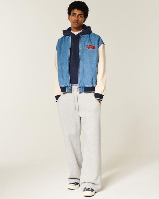Hollister Blue Hollister Feel Good Boxy Washed Hoodie for men