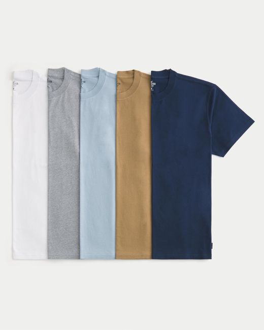 Hollister Blue Relaxed Crew T-shirt 5-pack for men