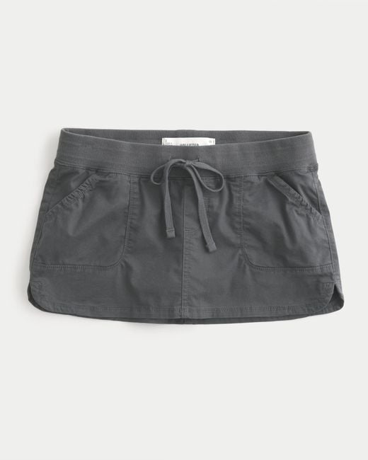 Hollister Gray Hollister Remi Ultra Low-rise Poplin Micro Mini Skort