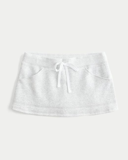 Hollister White Fleece Mini Skort