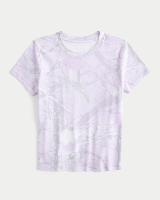 Hollister Purple Camo Crew Baby Tee