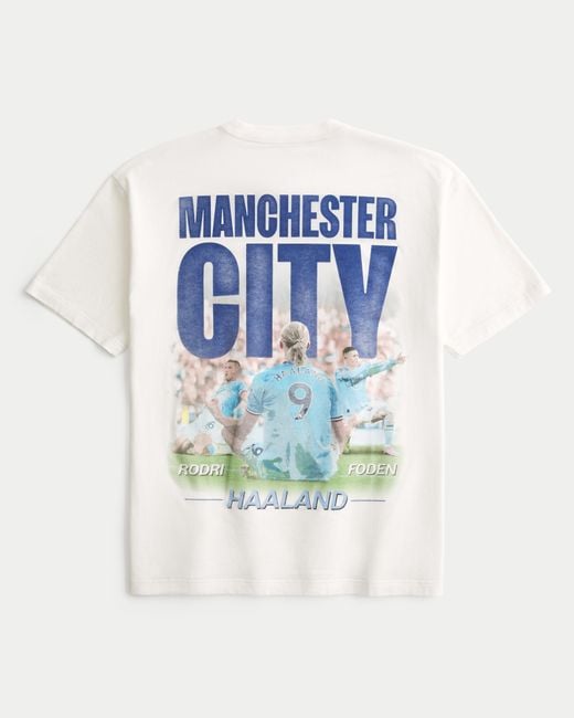 Hollister Blue Manchester City F.c. Graphic Tee for men