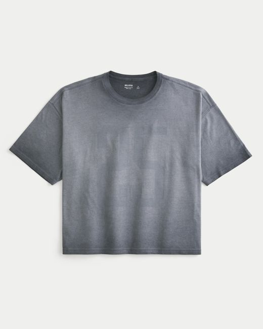 Hollister Baggy Crop Number Graphic Tee in Gray für Herren