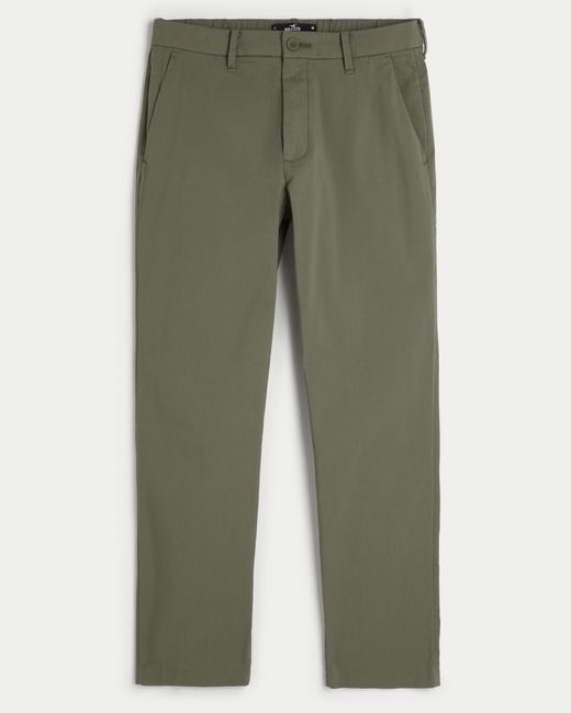 Hollister Green Slim Straight Tech Chino Pants for men