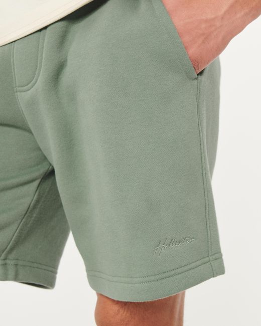 Hollister Green Fleece Logo Shorts 7" for men