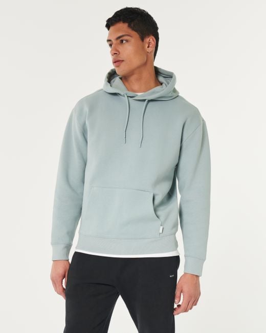 Hollister Blue Relaxed Cooling Hoodie for men
