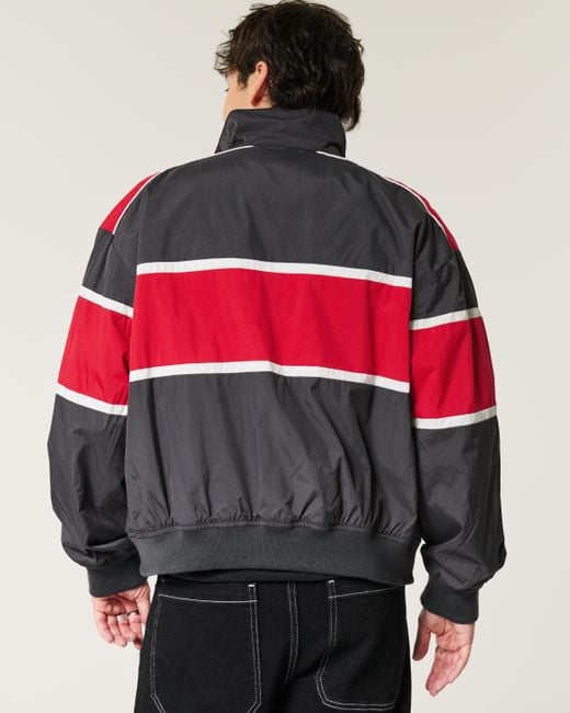 Hollister Gray Coca-cola Graphic Racing Jacket for men