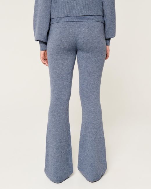 Hollister Blue Gilly Hicks Sweater-knit Foldover Waist Flare Pants