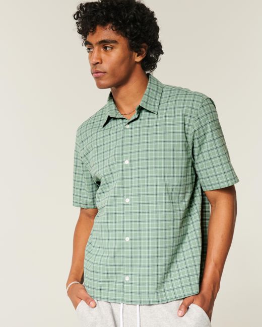 Hollister Green Boxy Short-sleeve Shirt for men