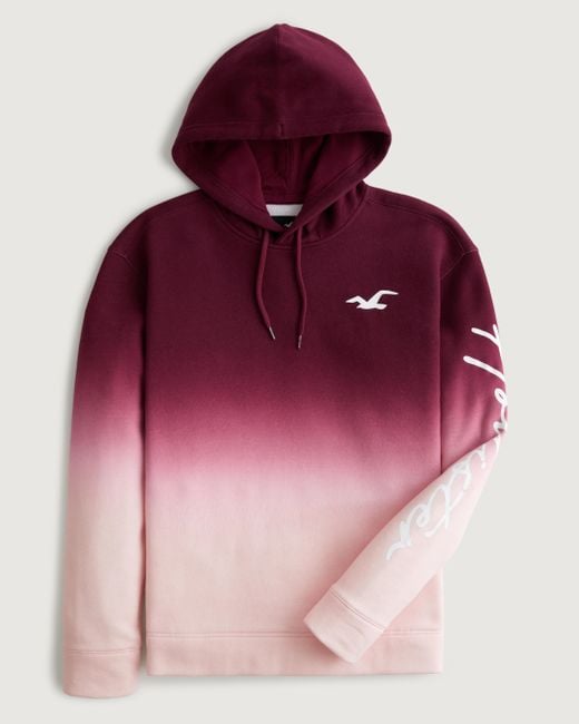 Hollister Hoodie mit Logografik mit Farbverlauf in Red für Herren