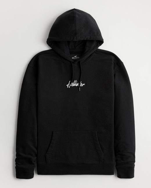 Hollister Hoodie mit Logostickerei in Schwarz für Herren | Lyst DE