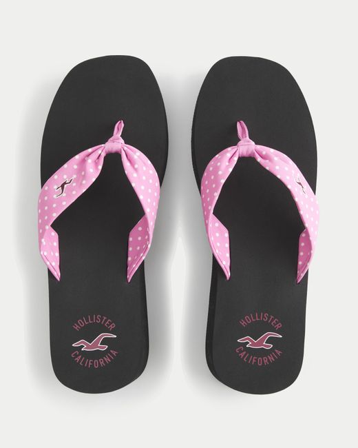 Hollister Multicolor Platform Flip Flops