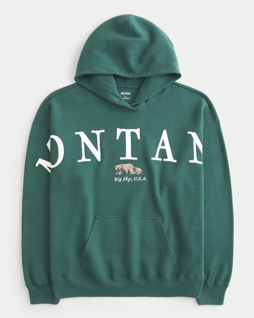 Hollister Oversized Montana Graphic Hoodie in Green Lyst UK