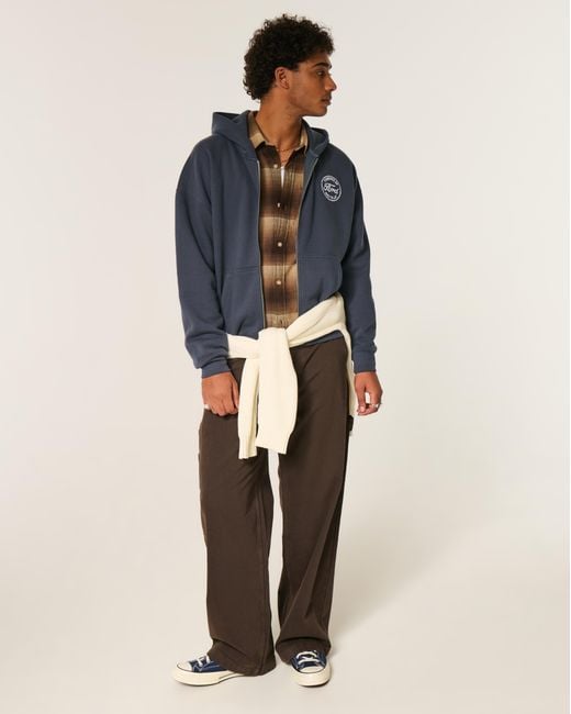 Hollister Kastiger Hoodie mit Ford-Grafik und Reißverschluss in Gray für Herren