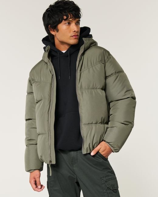 Hollister faux fur lined puffer jacket sale