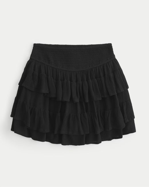 Hollister Black Tiered Mini Skort