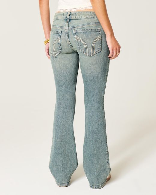 Hollister Green Low-rise Medium Wash Bootcut Jeans