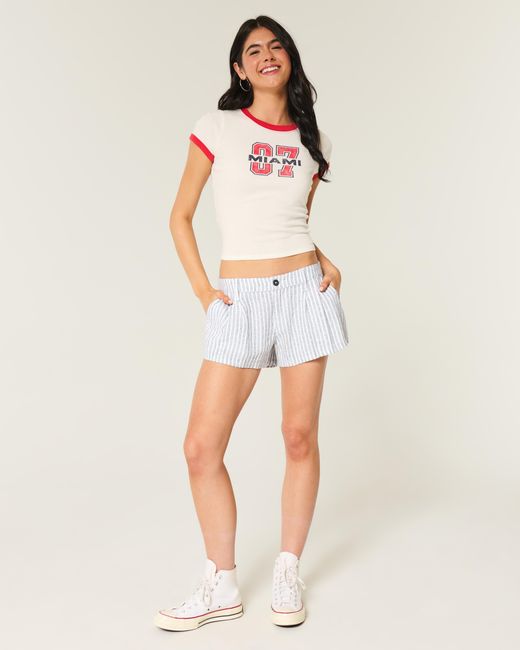 Hollister Multicolor Hollister Livvy Low-rise Linen-blend Shorts