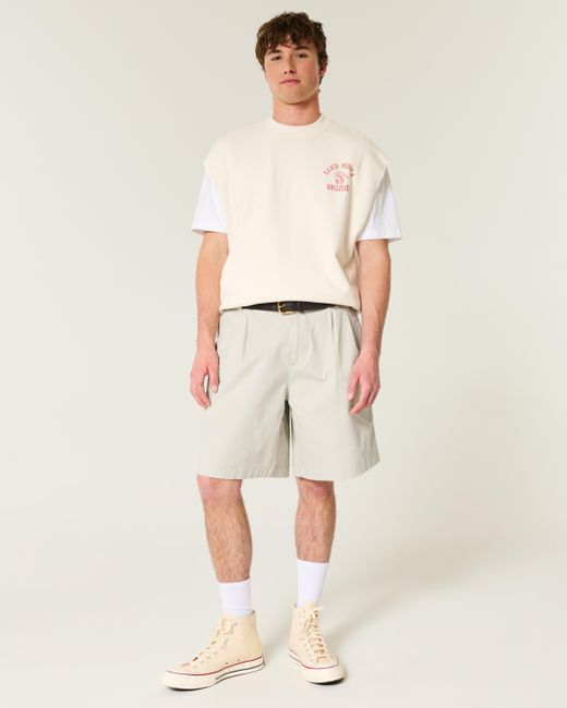 Hollister Gray Above-the-knee Baggy Bermuda Flex Waist Shorts for men