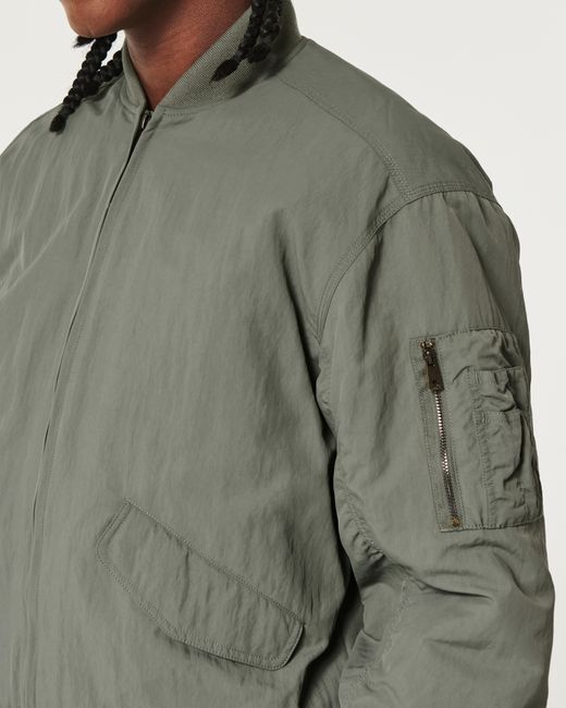 Hollister Gray Workwear Bomber Jacket for men