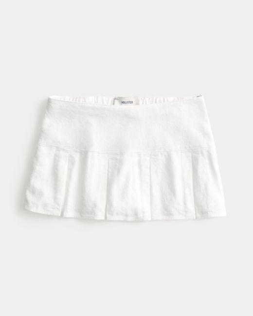 Hollister Natural Pleated Linen-blend Skort