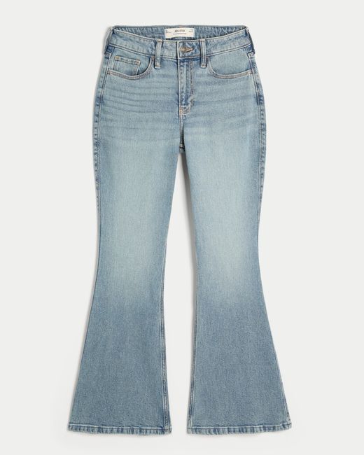 Hollister Blue Curvy High-rise Medium Wash Flare Jeans