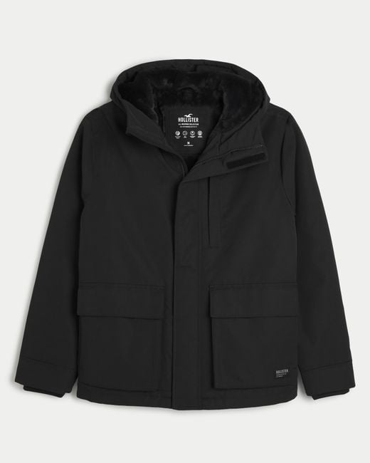 Hollister Black All-weather Winter Jacket for men