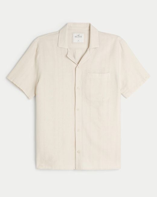 Hollister Natural Short-sleeve Button-through Shirt for men