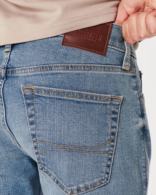 Hollister Blue Medium Wash Super Skinny Jeans for men