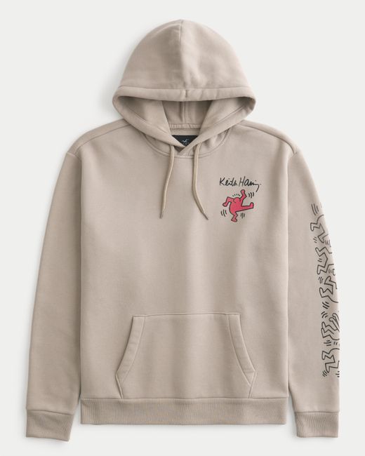 Hollister Natural Relaxed Keith Haring Graphic Hoodie for men