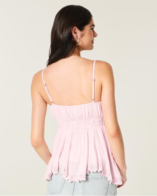 Hollister Pink Easy Asymmetrical Hem Babydoll Tank