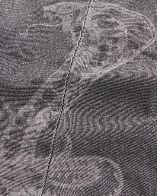 Hollister Gray Snake Graphic Super Baggy Jeans for men