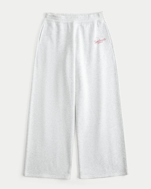 Hollister White Hollister Feel Good Sweetheart Graphic Baggy Sweatpants