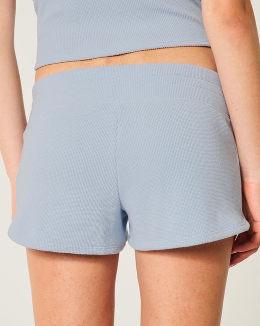 Hollister Blue Gilly Hicks Cozy Waffle Mini Shorts