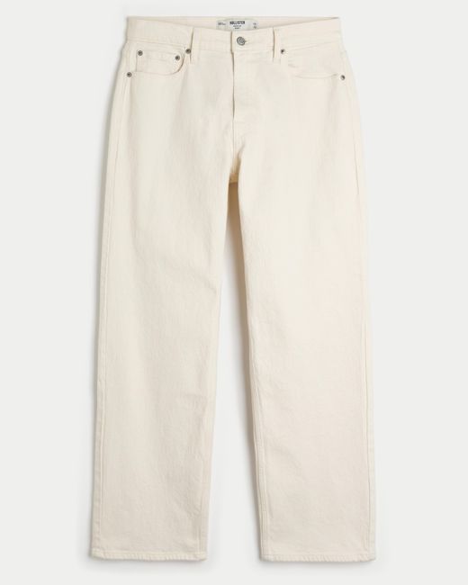 Hollister Weiße Premium Baggy-Jeans in Natural für Herren