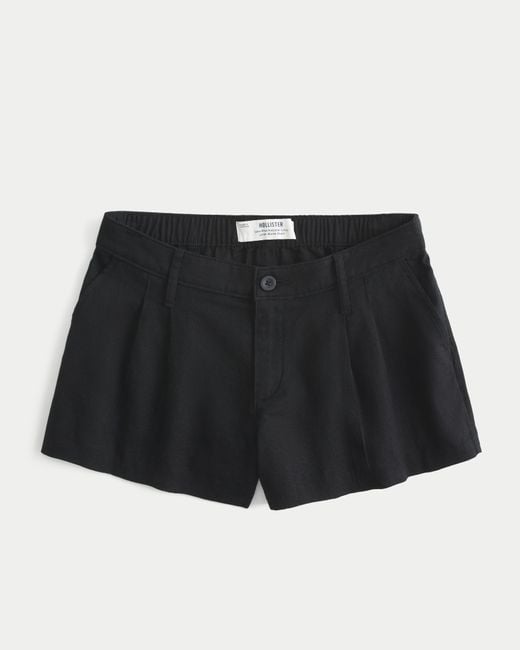 Hollister Black Hollister Livvy Low-rise Linen-blend Shorts