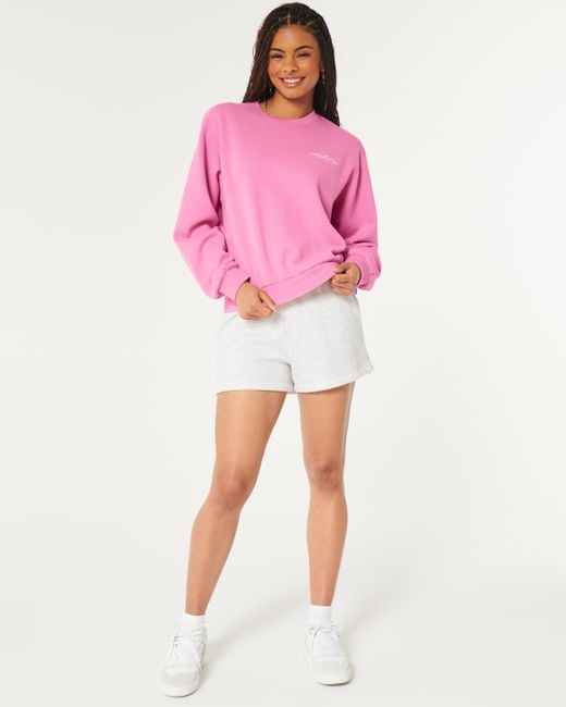 Hollister Pink Lässiges Sweatshirt mit Rundhalsausschnitt